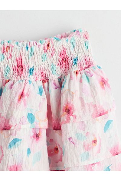 LC Waikiki LCW Kids Elastic Waist Floral Girl's Skirt