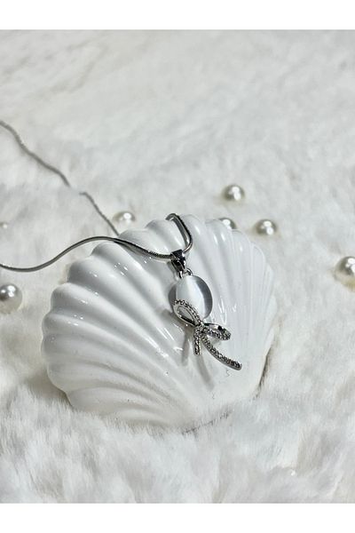 Store Tulip Model Stone Women's Necklace Elegant Steel Necklace Meaningful and Stylish Elegant Gift