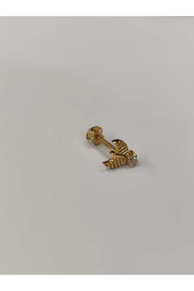 Berr Diamond 14 AYAR ALTIN TAŞLI TRAGUS HELİX PİERCİNG KÜPE