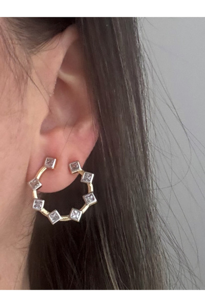 bijuxbymrv Mers Modeli Taşlı Küpe