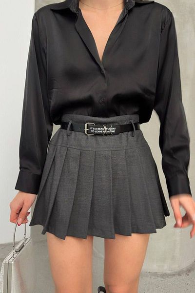 ESSFASIHON FUSTA CU PANTALONI SCURT PLEATI