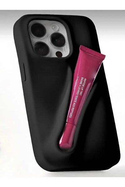 OVADA İphone 14 Pro Uyumlu Rhode Ruj Bölmeli Silikon Lips Kılıf Kapak