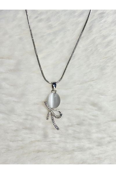 Store Tulip Model Stone Women's Necklace Elegant Steel Necklace Meaningful and Stylish Elegant Gift