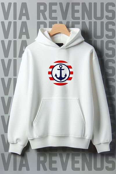Vordevia Φούτερ με κουκούλα Anchor / Sailor Printed