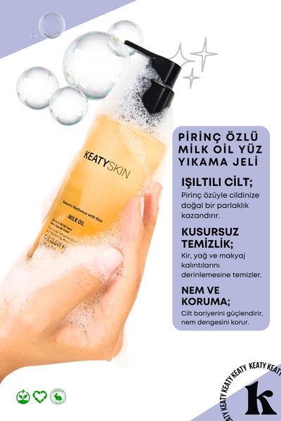KEATY Rice Extract Milk Oil Face Wash Gel