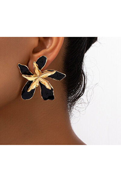 Vanessam Butik Flower Detail Steel Earrings