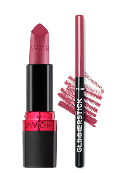 AVON Ultra Mat Ruj Mauve Matters ve Glimmerstick Dudak Kalemi Pink Bouquet Paketi
