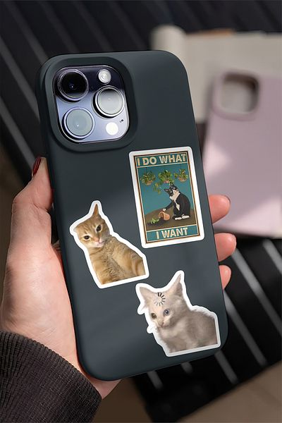 AR Sticker Set de autocolante pentru laptop și tabletă cu tematică Cats de 10 piese