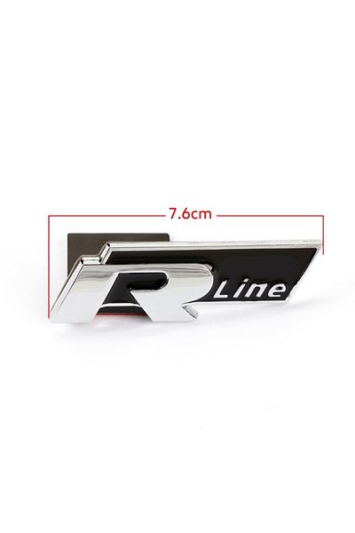 Space Volkswagen R Line Black Front Shutter Logo - Metal Coat of Arms