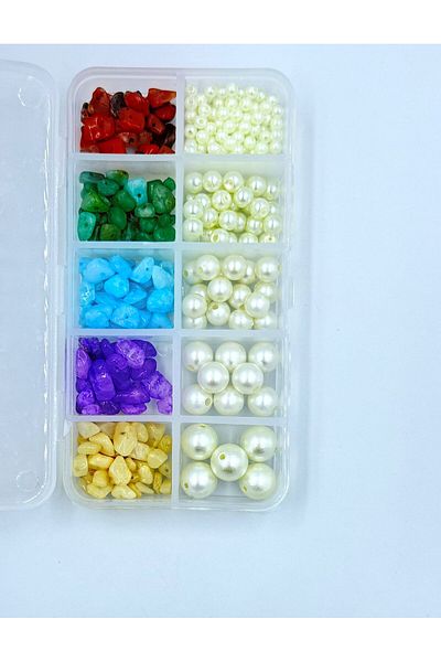 yiğit aksesuar Boxed Pearl Beads Natural Stone Jewelry Making Kit Necklace Bracelet DIY Set