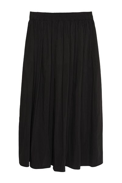 Quzu Black Pleated Skirt - Elastic Waist