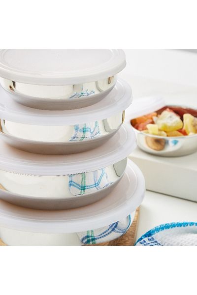 Home Box مجموعة أوعية تخزين الطعام من الفولاذ المقاوم للصدأ من بريميا، مكونة من 10 قطع