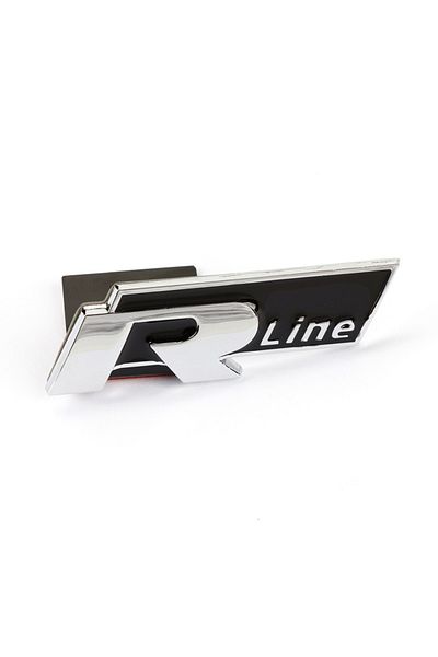 Space Volkswagen R Line Black Front Shutter Logo - Metal Coat of Arms