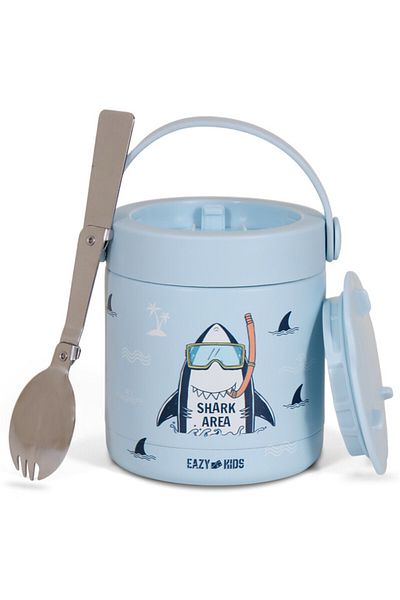 Eazy Kids Eazy Kids Super Shark Stainless Steel Insulated Food Jar - Blue(350ml)