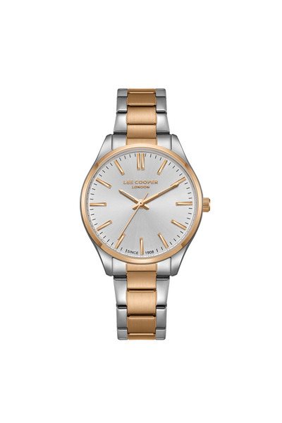 Lee Cooper ساعة لي كوبر النسائية التناظرية بمينا فضية - LC08011.530