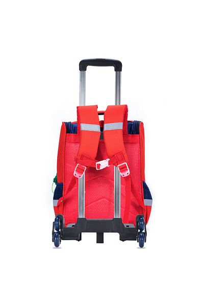 Eazy Kids School Bag Dino in Space wt Trolley - Red