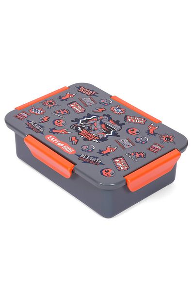 Eazy Kids Eazy Kids 1 / 2 / 3 / 4 Compartment Convertible Bento Lunch Box Dinosaur - Grey 850ml
