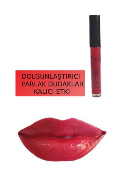 EDWOL Bright Lips Glos Red Lipstick - Make Up Liquid Luminescent Plumping