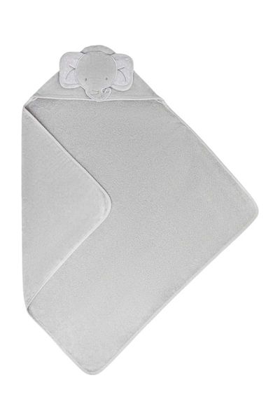 Alpar Tekstil Cotton Soft Baby Girl-Boy Bath Towel - Grey/Eared Elephant, Outlet Export