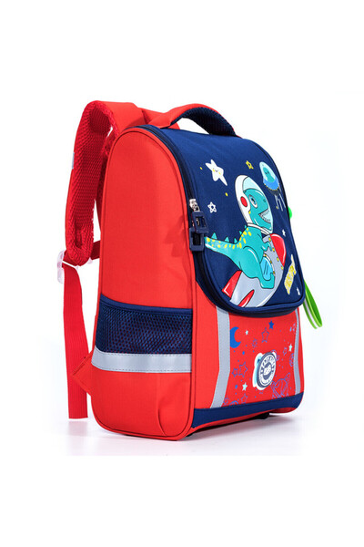 Eazy Kids School Bag Dino in Space - Red