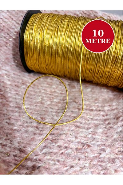 Hayal.kirtasiyesi 10 Meters Packaging Label Rope Gold Color Plaid Gift Package Rope