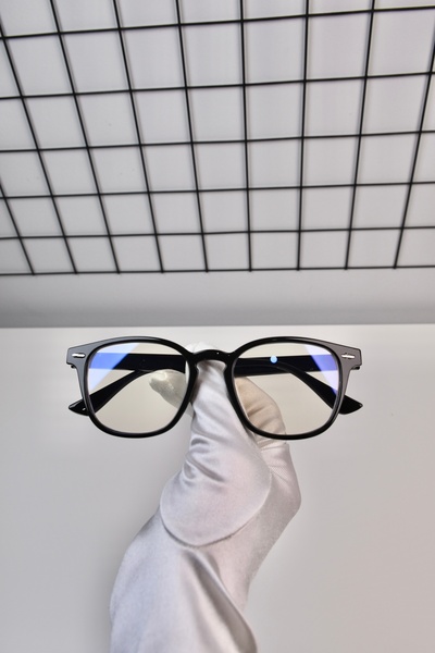 LOOKUP NEW Siyah Kemik Kare Dikdörtgen Şeffaf Kadın Unisex Mavi Işık Korumalı...