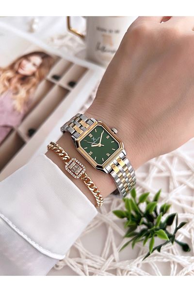 Daniel Klein Vintage Retro 3 Atm Water Resistant Women's Wristwatch and Bracelet Set with Steel Cord - DK 137754
