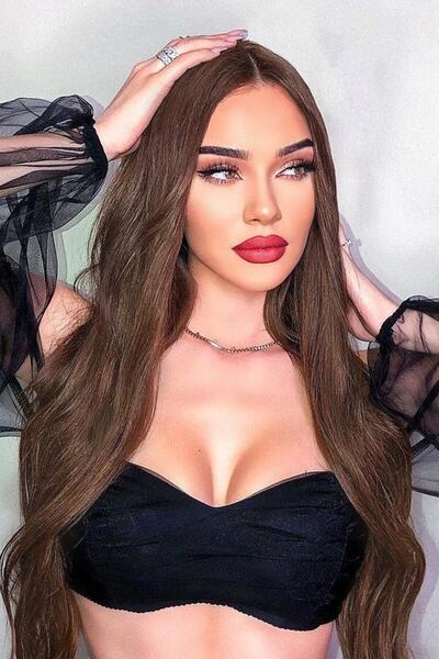 TAKIŞTIR Ανθεκτικά στη θερμότητα Μαλλιά Yarımay Snap - Sh6d- Καφέ Φουντούκι - Κυματιστά - 60 εκ. - 110 γρ. (Pınar)