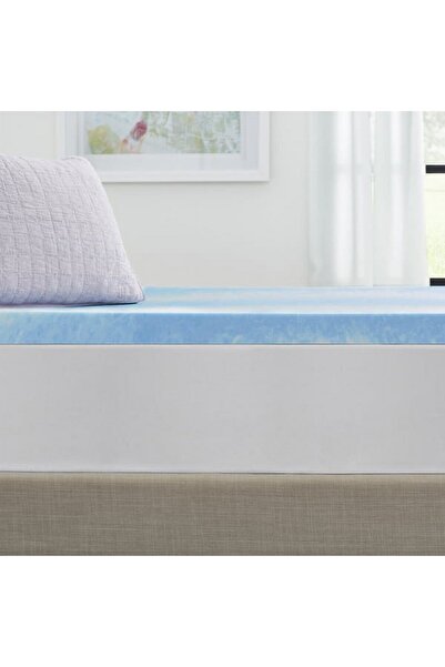 Mavi Ay Yatak Ecotopper - 4 Cm Marble Mermer Desenli Hr Destek Sünger Yatak Pedi