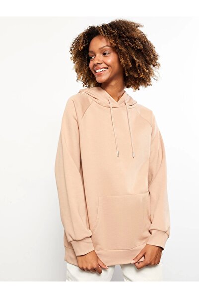 LC Waikiki Γυναικείο χοντρό φούτερ με κουκούλα LCW Vision Brown