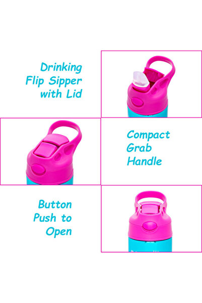 Eazy Kids Double wall Stainless Steel Water Bottle - Pink(530ml)