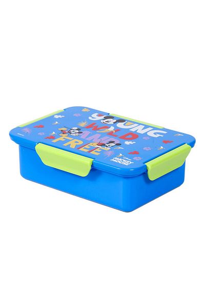Eazy Kids صندوق غداء بينتو قابل للتحويل من ديزني ميكي آند فريندز، 1/2/3/4 حجرات - أزرق