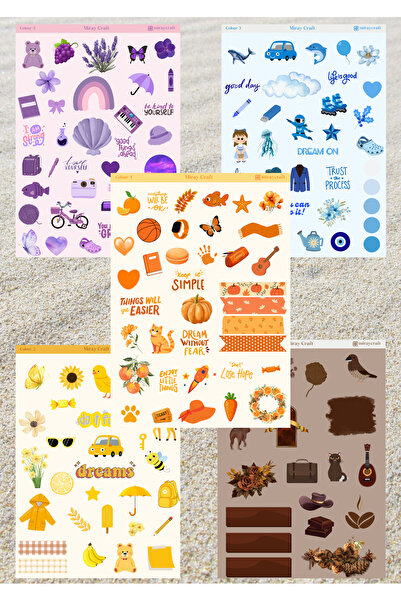 MirayDesign SET DE 5 AUTOCOLANTE TEMATICE CU CULORI 12*17 CM