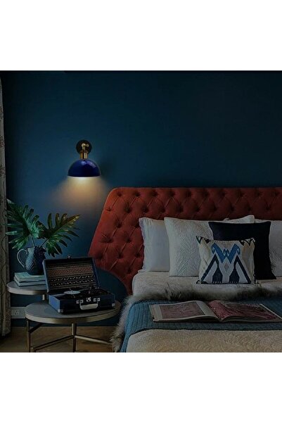 RİOLİGHT VİNTAGE MAFSALLI BAŞLIK KOYU MAVİ,LACİVERT METAL DUVAR APLİK ÇAP:23CM