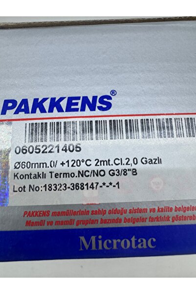 0605221405 Ø60mm 0/120 C° Tek Elektrik Kontaklı Termometre