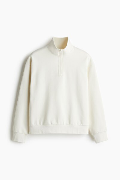 H&M HM Yeni Sezon Yarım Fermuarlı Sweatshirt Loose Fit