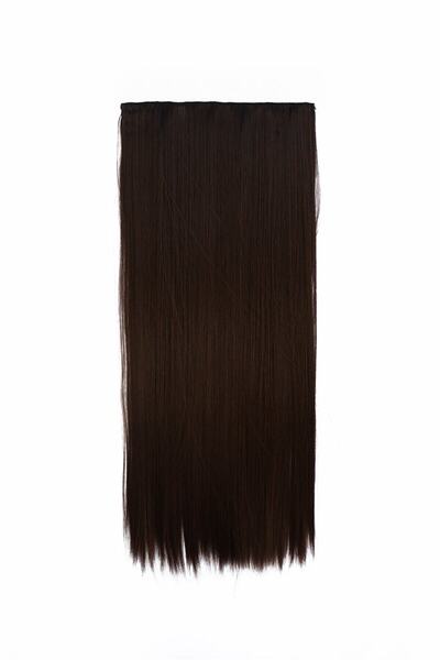 TAKIŞTIR Ανθεκτικό στη θερμότητα Μαλλιά Yarimay Snap - 4 # - Καφές σοκολάτας - Απλός - 60 εκ. - 110 γρ.