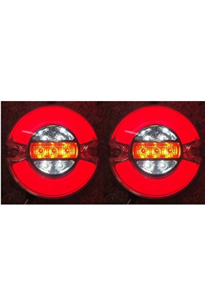reyoto 2 Adet Neon Led Stop Lamba 12-24 Volt 4 Fonksiyonlu 9 Cm