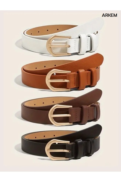 ARKEM CLUB Curea pentru femei din 4 piese din seria Premier - 3 cm Wide White Tan Brown Black