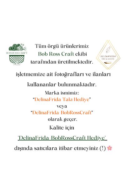 DelinaFrida Takı Hediye Green Leaf Plain Knitted Daisy - Friend Gift Ideas Hand Knitted