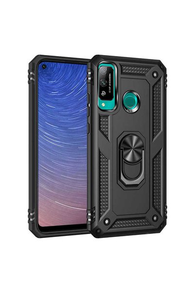 Techaks حافظة هواوي P40 Lite E مع حامل للكاميرا وغطاء مغناطيسي على شكل حلقة ف...