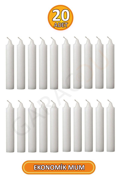 Çelik Express Ekonomik Kokusuz Bakkal Mum Dilek Mumu Şamdan Mum Kına Mum 20 A...