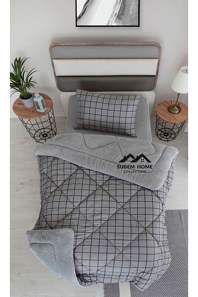 Sudem Home Collection Single Plush Welsoft Quilt and Pillow Lock Fluffy Fleece