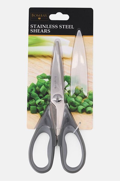 Bombay Softgrip Stainless Steel Shears With Sheath, Grey