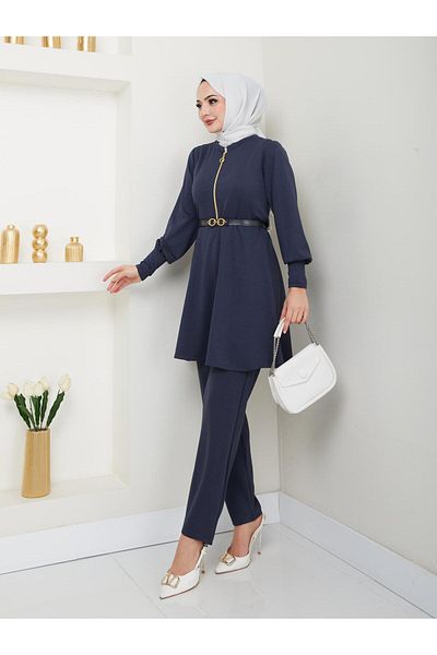 Moda Krash بدلة مودال تريند مع تفاصيل سحاب وحزام