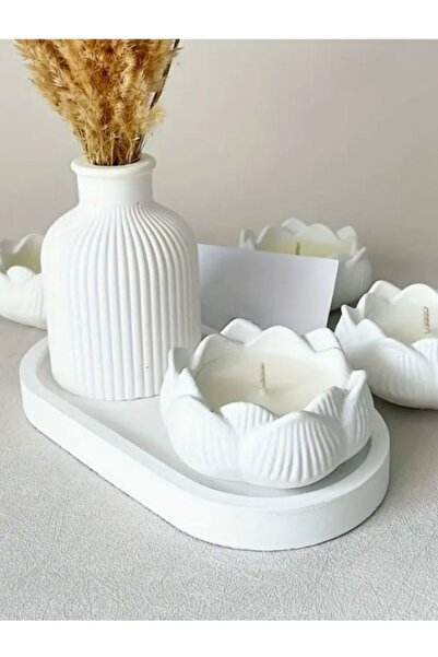 Genel Markalar 3'lü Dekoratif Set – Modern Vazo, Lotus Mumluk ve Alt Taban | ...