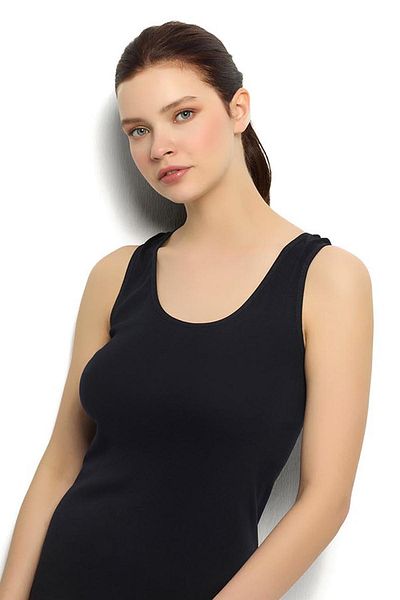 Jiber 584 Women's Rib Fabric Cotton Thick Straps Undershirt