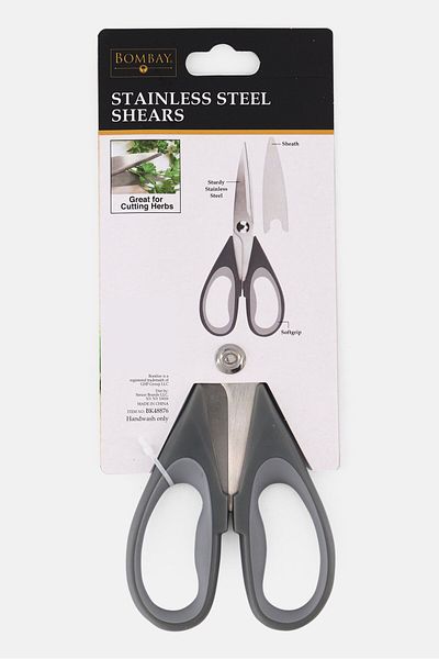 Bombay Softgrip Stainless Steel Shears With Sheath, Grey