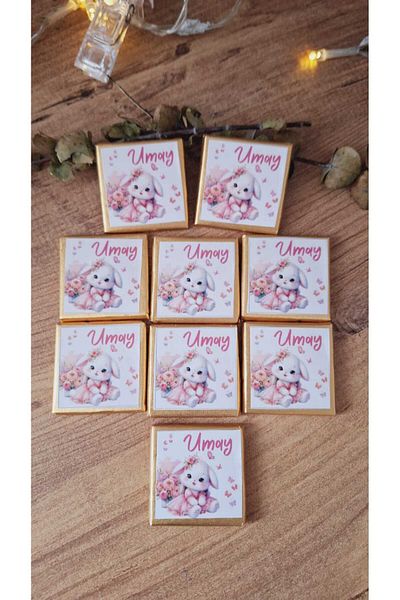 SevgiliAtolyemm Labeled Baby Chocolate 50 Pieces Newborn Baby Mevlüt Birthday Gift Chocolate