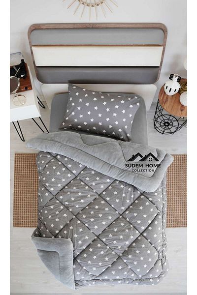 Sudem Home Collection Single Non-Repeating Fleece Quilt and Pillowcase